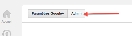 Paramètres Admin Google+